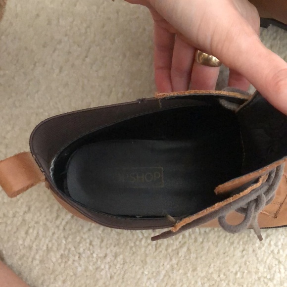 Tan topshop lace up boots size 5 - Picture 3 of 6